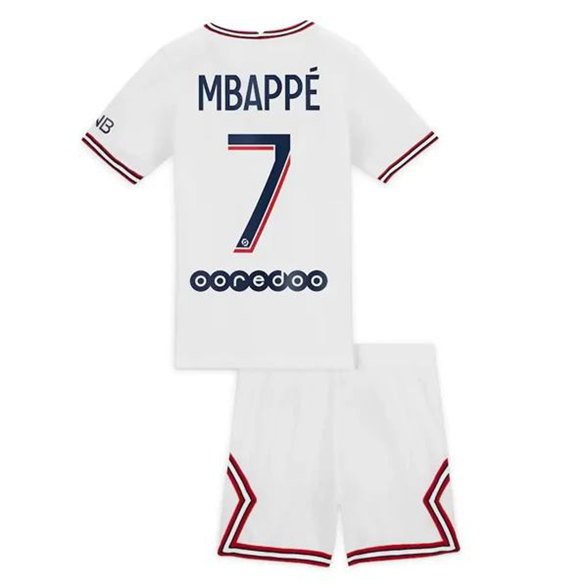 Paris Saint Germain PSG Kylian Mbappé 7 Fourth Trikotsatz Kinder Heimtrikot 2021-22