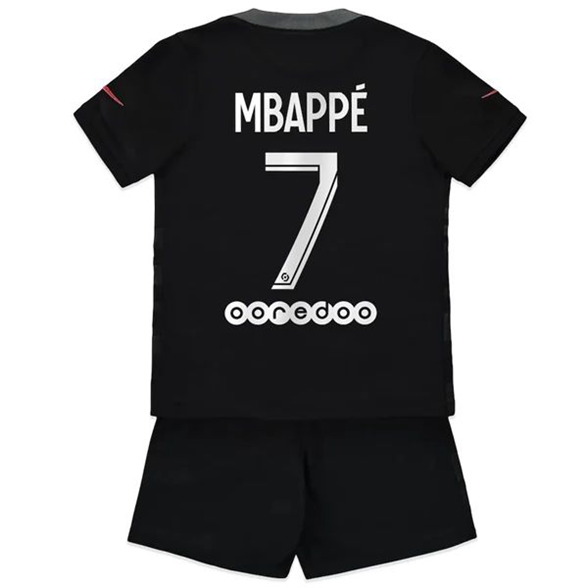 Paris Saint Germain PSG Kylian Mbappé 7 Trikotsatz Kinder 3rd trikot 2021-22