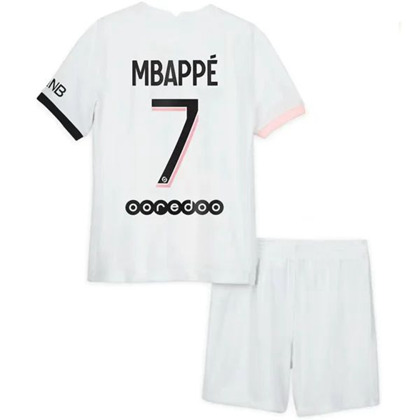 Paris Saint Germain PSG Kylian Mbappé 7 Trikotsatz Kinder Auswärtstrikot 2021-22