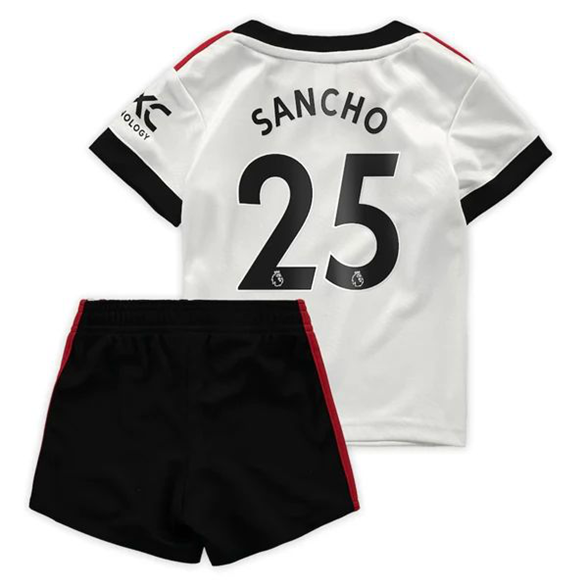 Fußballtrikots Manchester United Jadon Sancho 25 kinder Auswärts Trikotsatz 2022-23