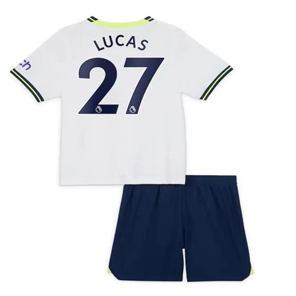 Fußballtrikots Tottenham Hotspur Lucas 27 kinder Heim Trikotsatz 2022-23