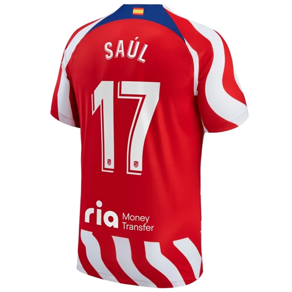Günstige Fußballtrikots Atlético Madrid Saúl Ñíguez 17 Heim Trikots 2022 2023