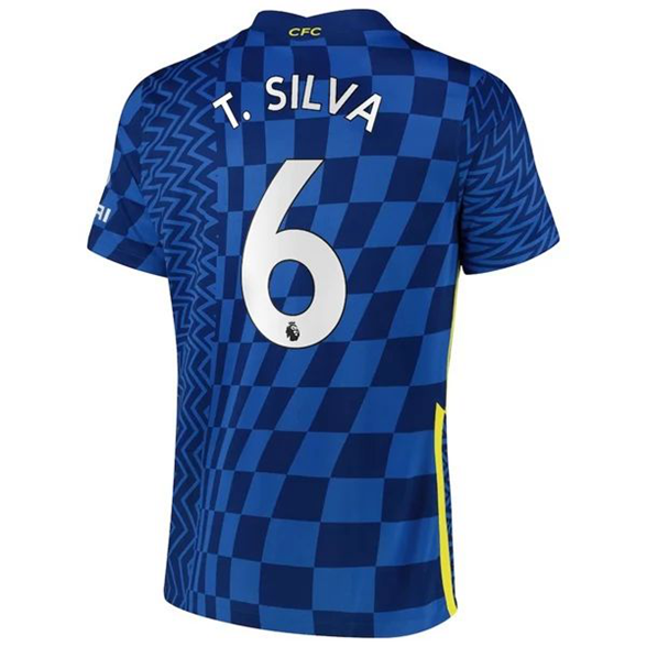 Günstige Fußballtrikots Chelsea T.Silva 6 Heim Trikots 2021 2022