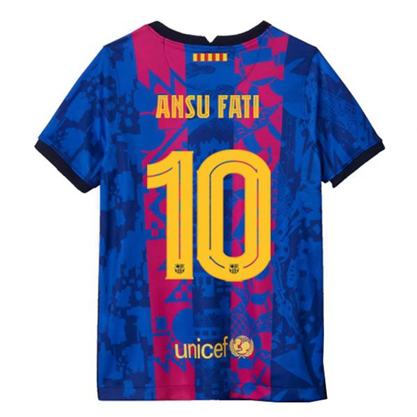 Günstige Fußballtrikots FC Barcelona Ansu Fati 10 3rd Trikots 2021 2022