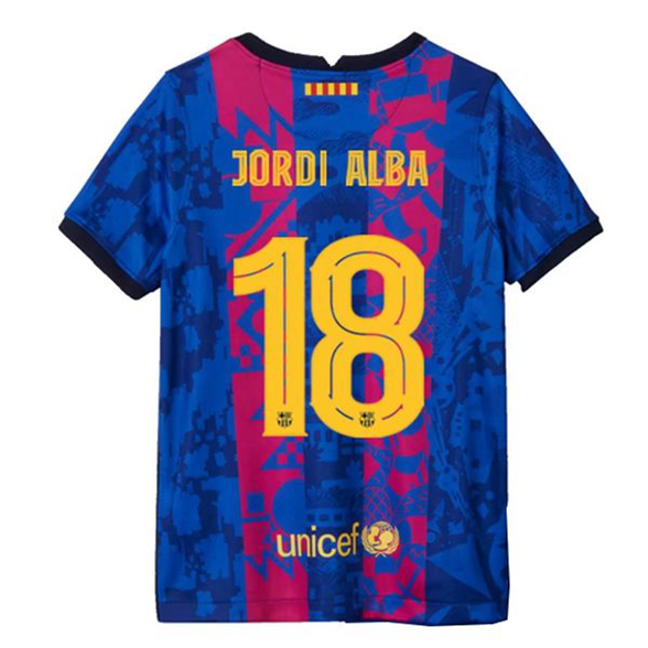 Günstige Fußballtrikots FC Barcelona Jordi Alba 18 3rd Trikots 2021 2022
