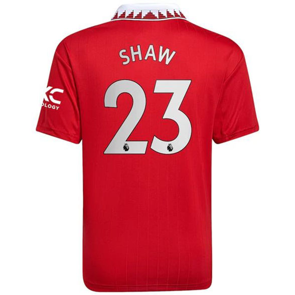 Günstige Fußballtrikots Manchester United Shaw 23 Heim Trikots 2022 2023
