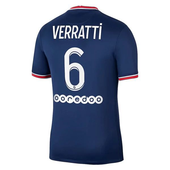 Günstige Fußballtrikots Paris Saint Germain PSG Marco Verratti 6 Heim Trikots 2021 2022